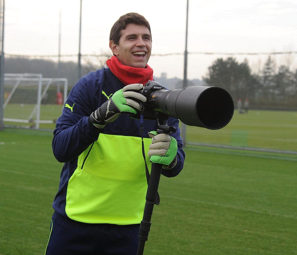  Third-choice goalie Emiliano Martinez looked comfortable behind the camera