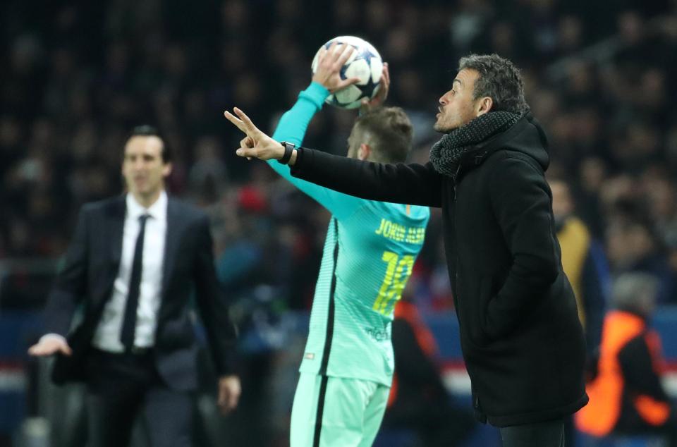 Enrique's tactics were criticised as he went down to Unai Emery's PSG