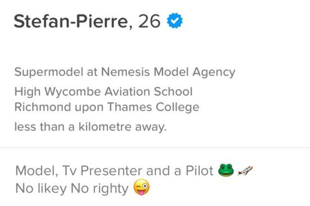  Stefan's current Tinder bio