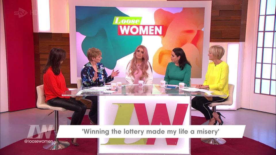  She was speaking to the Loose Women about hwo winning the lottery had made her life a misery