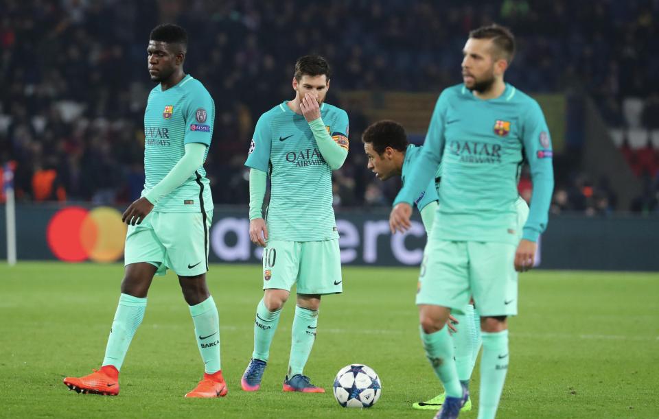 The Catalans were hopelessly exposed at the back as PSG ran riot in the first leg