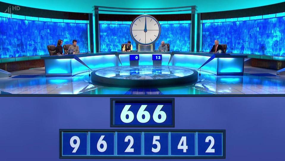  The Devil's number 666 appeared on Countdown on Wednesday