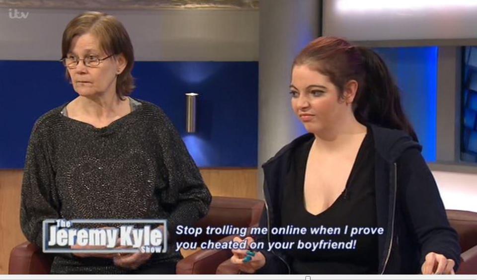  Lizzy, with Peter's mum, on the Jeremy Kyle show