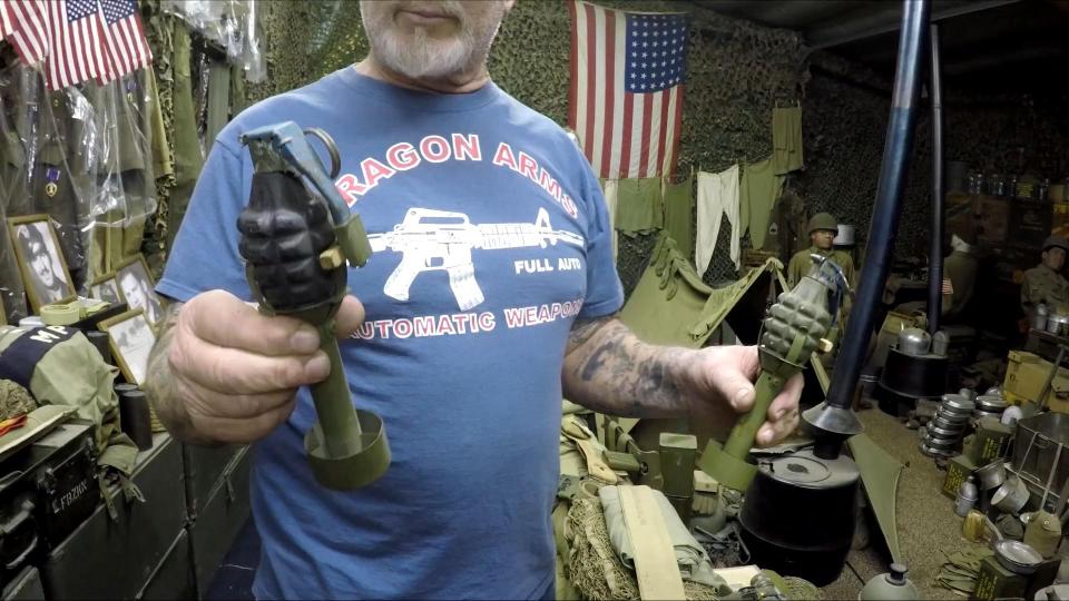  As well as guns, the Dragon Man has a collection of ammunition and grenades