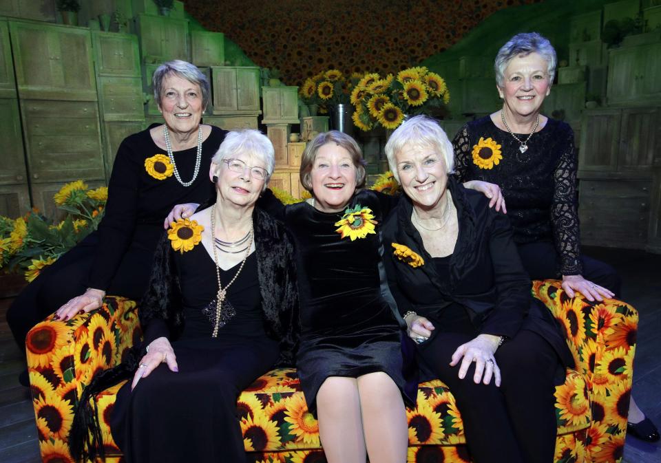  Five of the original Calendar Girls - Angela Baker, Beryl Bamforth, Judith Street, Tricia Stewart and Christina Clancy - pictured earlier this month