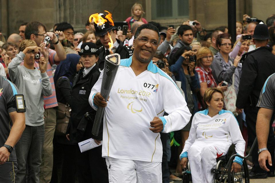  Michael Watson was one of the torchbearers ahead of the London 2012 Paralympic Games