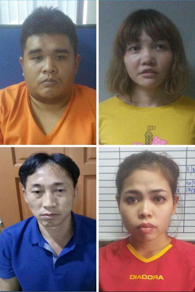  Suspects . . . clockwise from top left: Jalaluddin, Siti Aisyah and Jong Chol