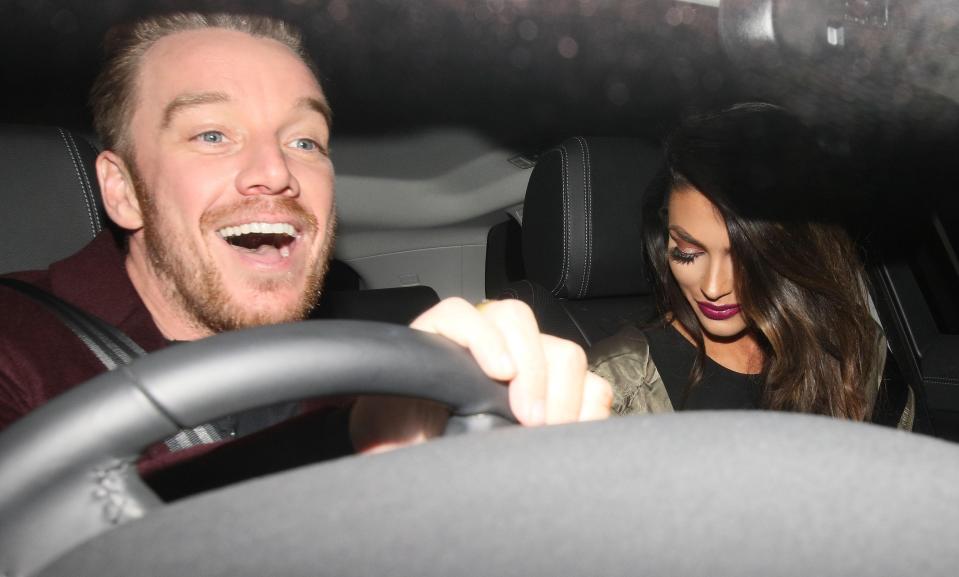 Jamie O'Hara was all smiles as he drove his former love Elizabeth-Jayne Tierney home