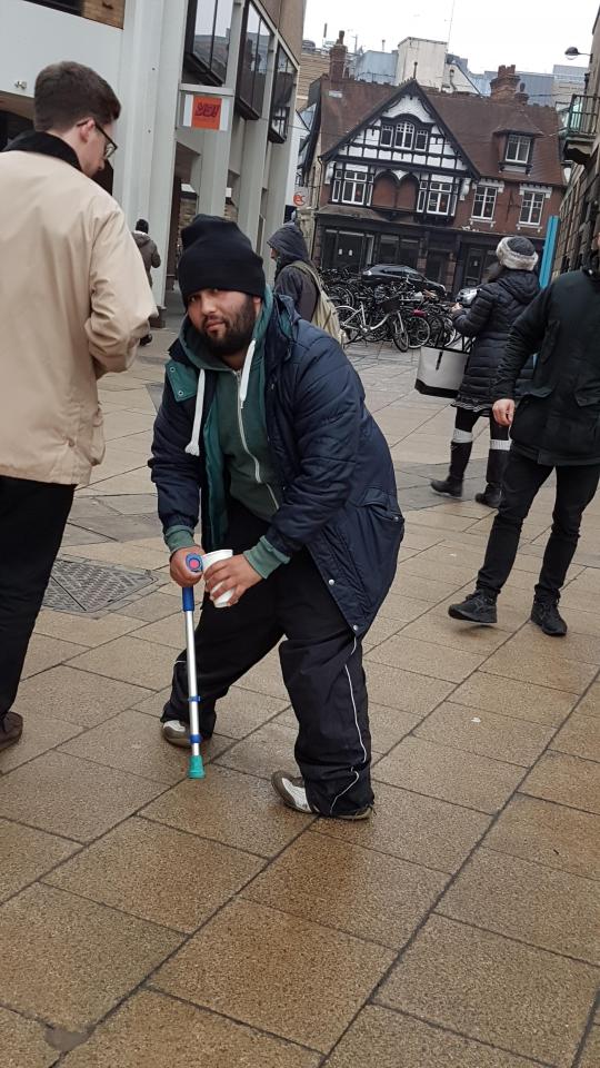 A charity worker claimed this man became confrontational when she said she did not have any change