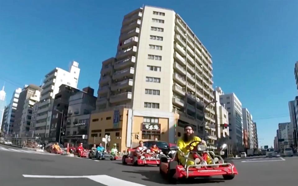  Racers sped through the streets of Tokyo for the Mario Kart race