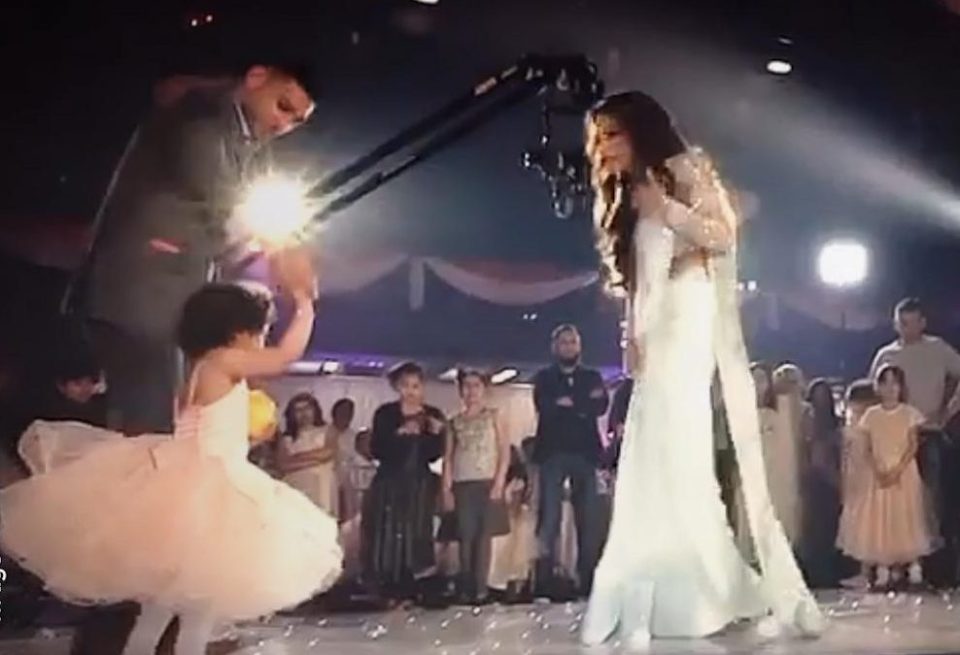  The youngster and her mum enjoy some time on the dance floor