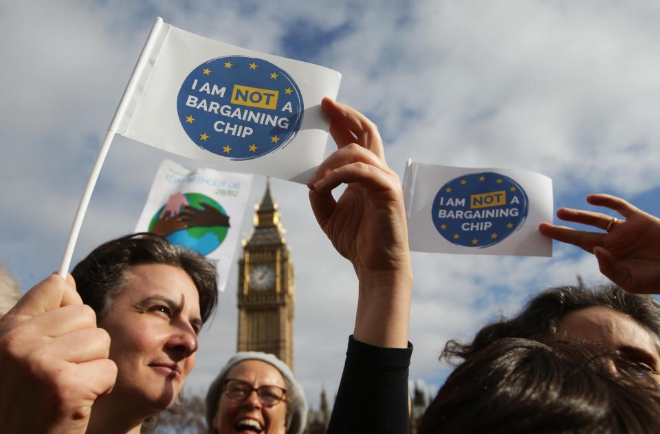  As the debate began in the Lords protesters staged a rally outside Parliament as part of a national day in support of migrants