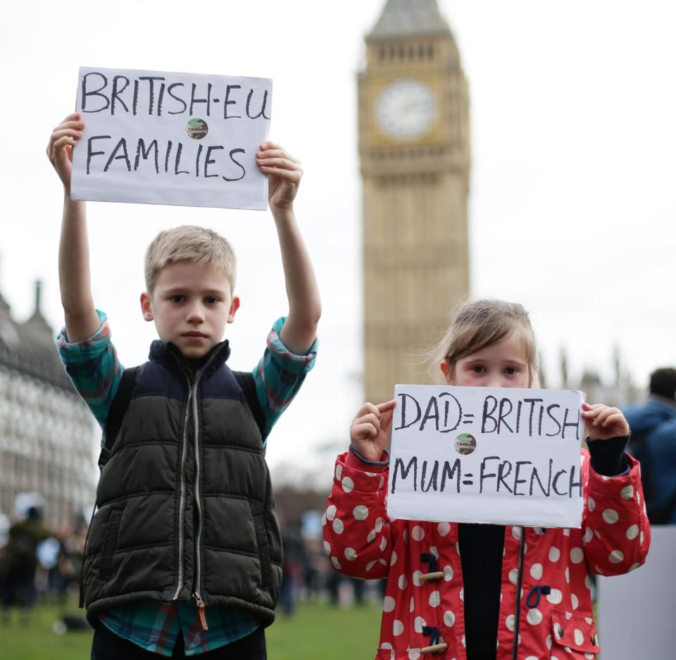  Demonstrators were taking part in One Day Without Us and urged the Government to secure their rights to remain in the UK