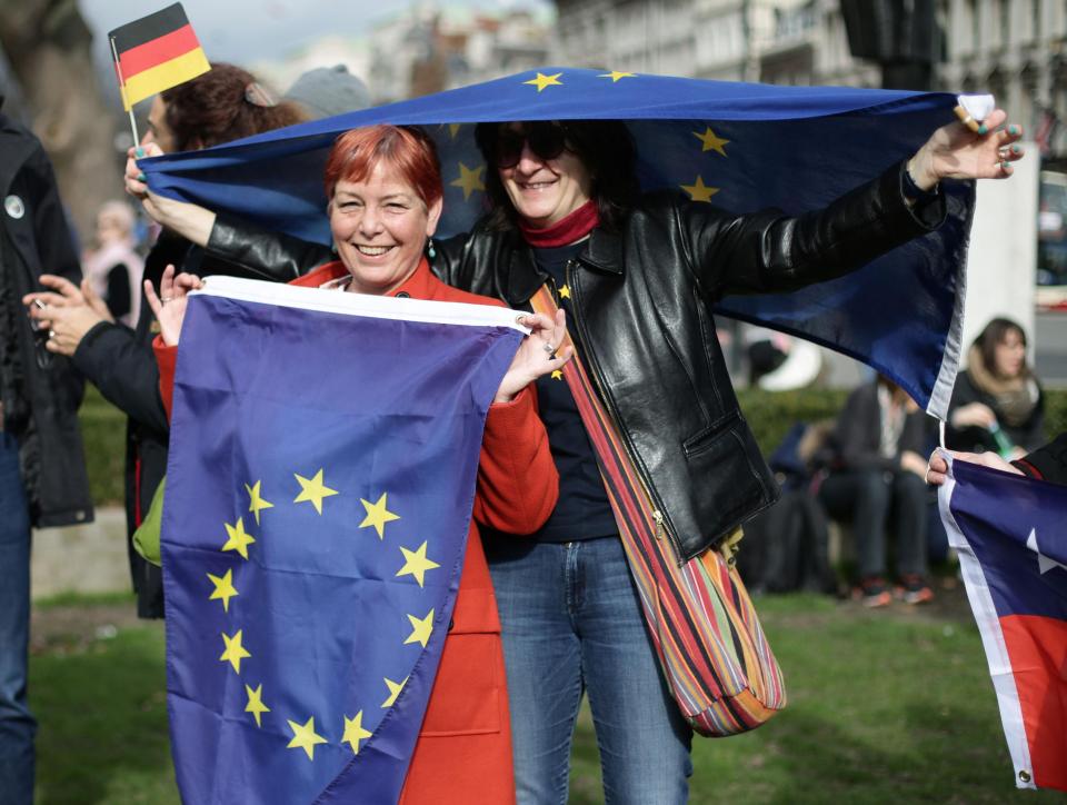  Participants held flags in the demonstration on Parliament Green