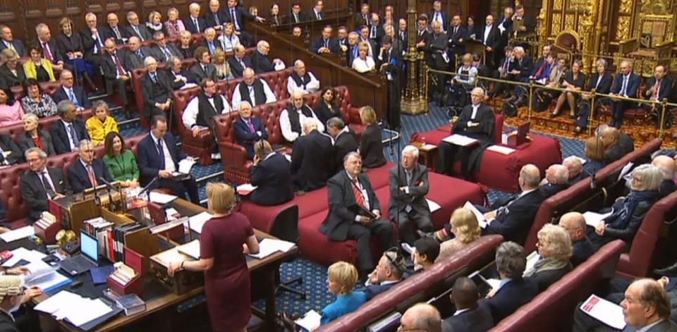  Theresa May sits in on the Brexit Bill debate inside the House of Lords in Westminster