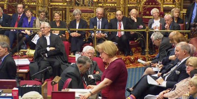  Mrs May watched Peers discuss the opening of the second reading of the European Union Withdrawal Bill