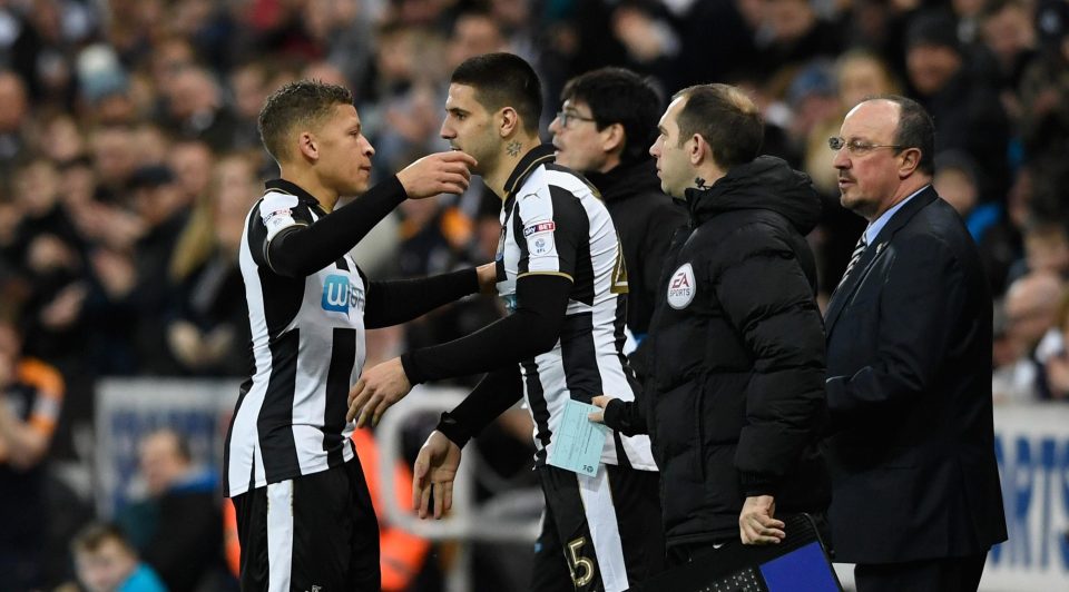  Dwight Gayle was forced off after injuring his hamstring again against Aston Villa on Monday