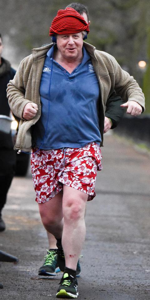  Boris Johnson donned the eye-catching outfit while going for his morning jog