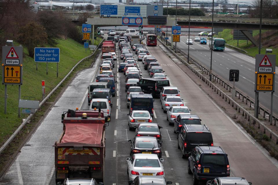  Large queues were caused by a protest against Heathrow expansion