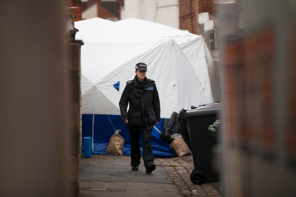 A forensic tent has been set up around the former home of Christopher Halliwell