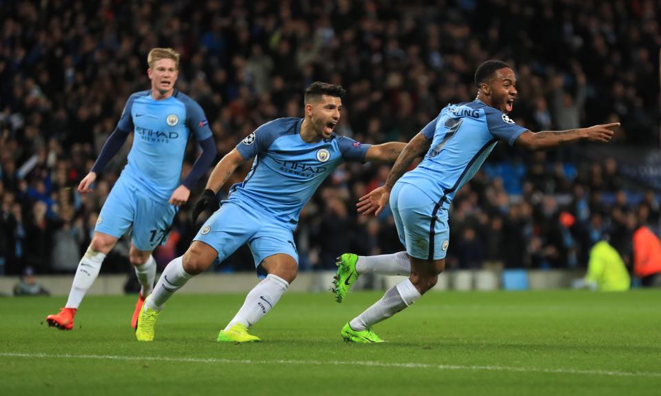 Raheem Sterling wheels away after putting City in front