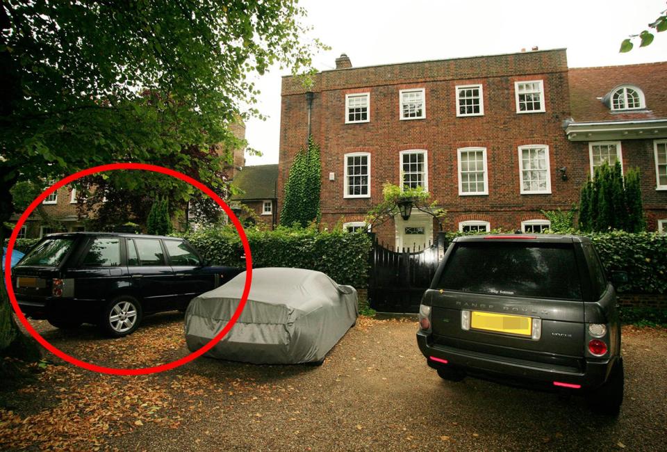 The same Range Rover which is up for sale is seen parked outside the star's Highgate home in North London in 2010