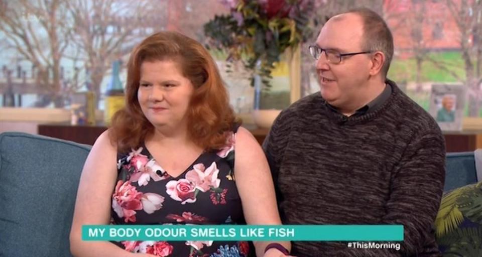  Kelly Fidoe-White and her husband Michael appeared on This Morning to discuss her genetic condition which makes her smell like fish