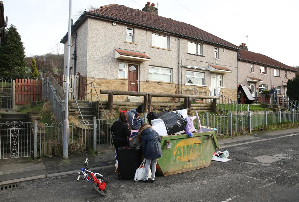 People helped themselves to lamps, old toys, bits of furniture, towels and suitcases as Bev began planning her new life