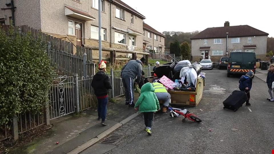 Neighbours could be scouring through a skip outside her former home today