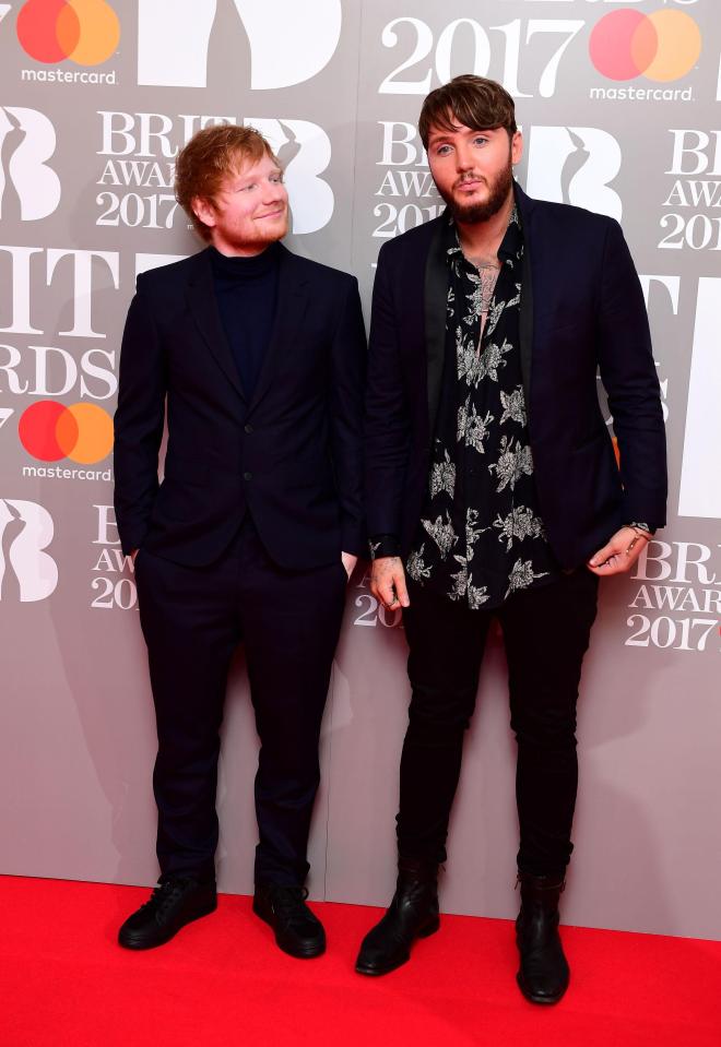  Ed was thrilled to see his pal James Arthur on the red carpet