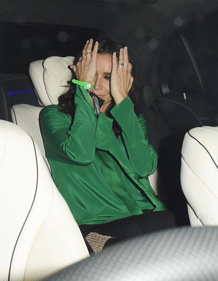  Christine Bleakley covered her face from cameras