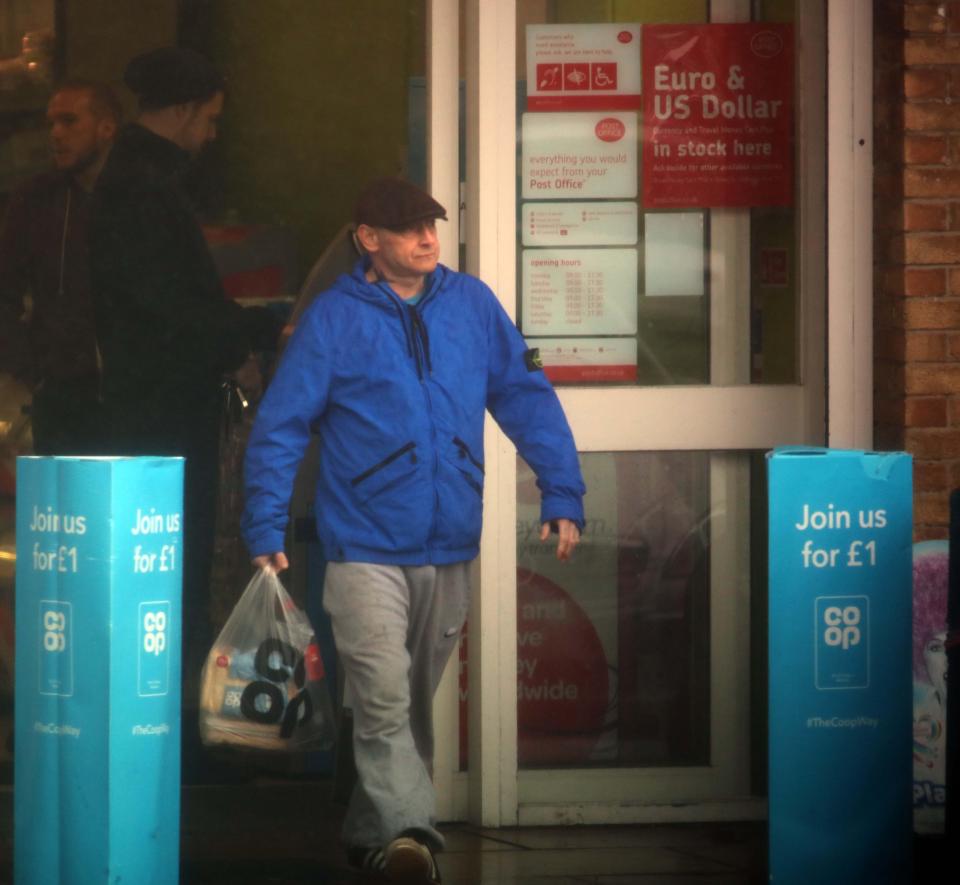  Luckless dad-of six Sean looked miserable as he walked to his local Co-op store and bought a litre bottle of coca-cola and some bread