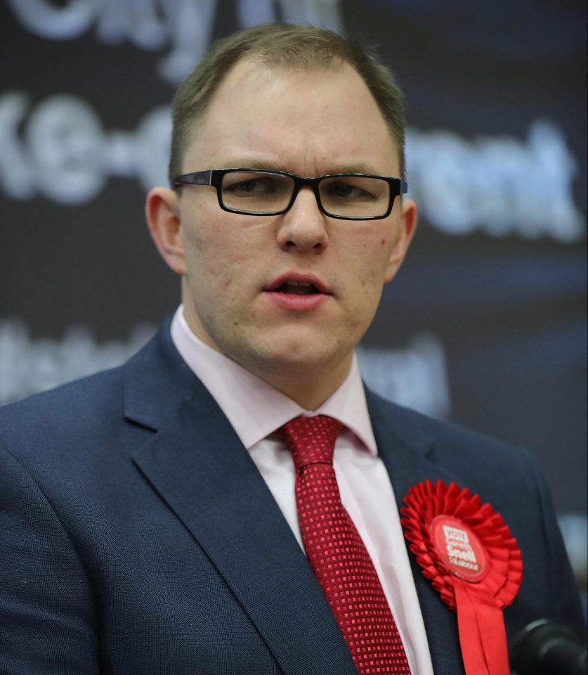  Labour candidate Gareth Snell makes a speach after winning the Stoke-On-Trent Central by-election