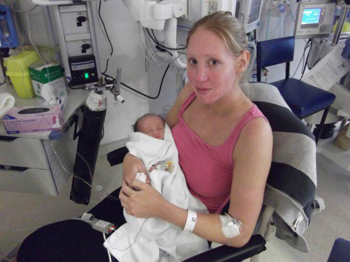  Carren with her daughter Lagan after she was born with a heart defect in 2011