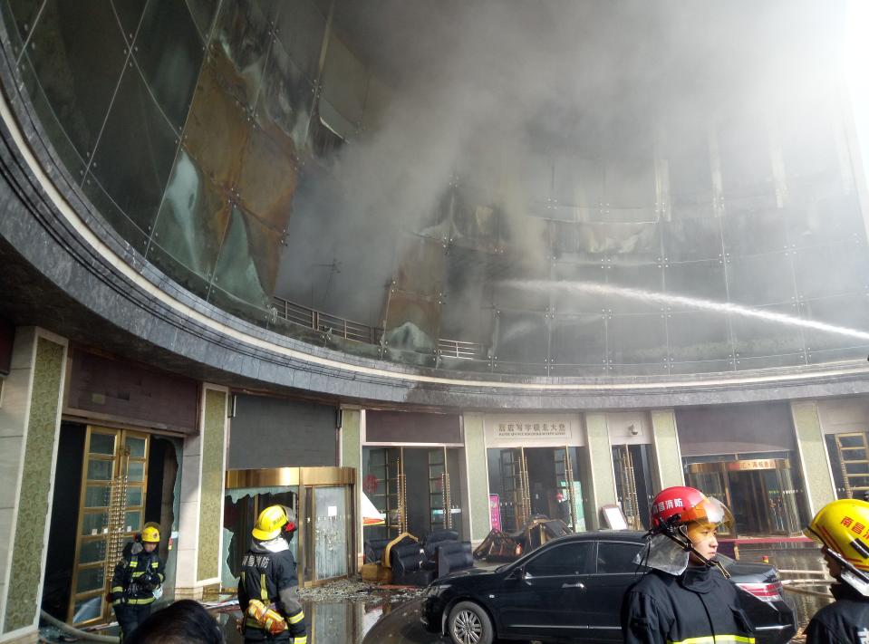  Firefighters battled for over two hours to put out the flames at the HNA Platinum Mix Hotel