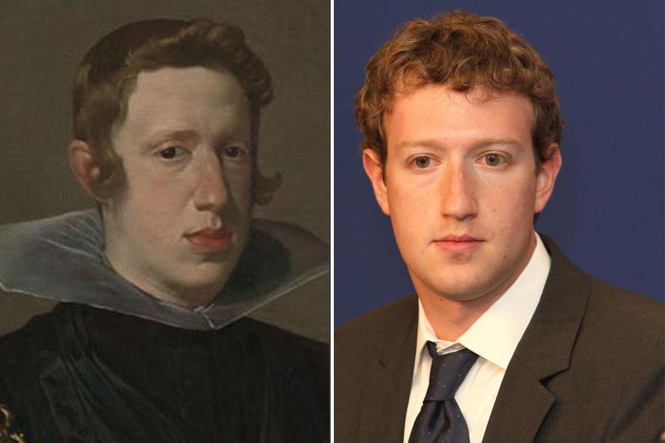  Mark Zuckerberg, right, looks just like King Philip IV of Spain, left