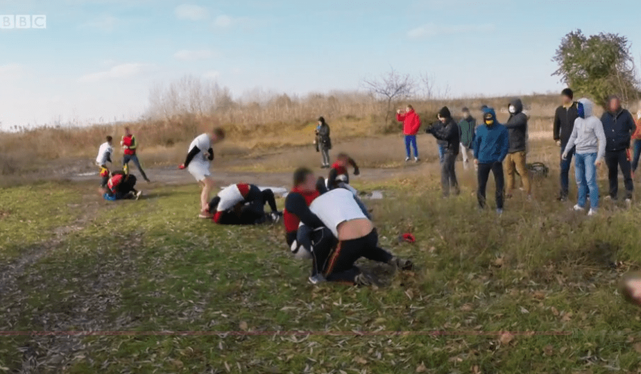 Later the Rostov youngsters were taken into woodland for an organised brawl against a rivals team