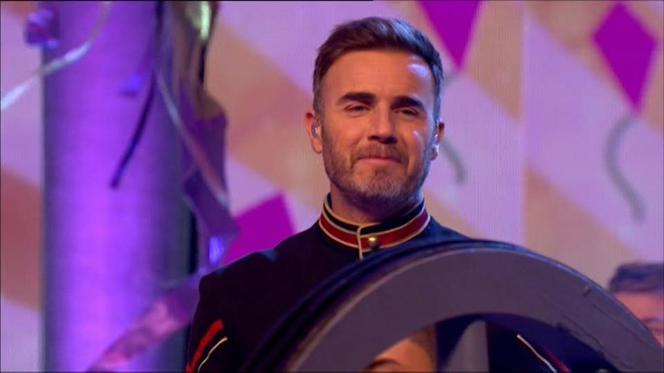  Gary Barlow also looked pleased with the performance