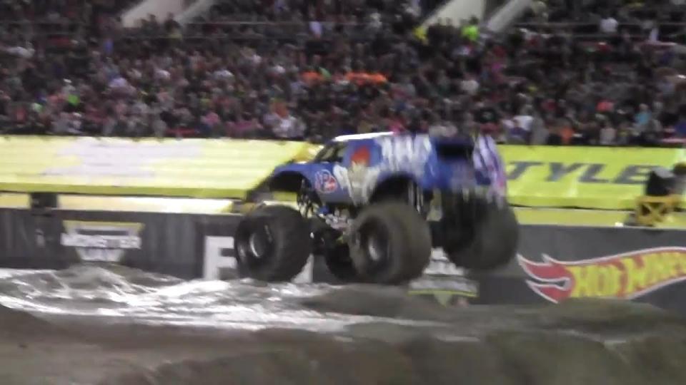 Mad Scientist flew high into the air as it completed the front-flip