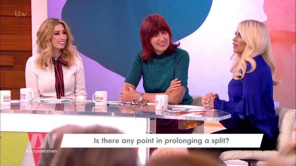  Stacey Solomon seemed upset by the conversation