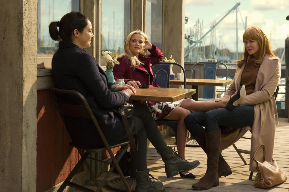 Big Little Lies: The three main characters are: Madeline (Reese), a sunny-yet-sometimes-spiky alpha mum; Celeste (Nicole), an ex-lawyer with a toyboy husband; and Jane (Shailene Woodley), a quiet newcomer who has just moved to the area with her son