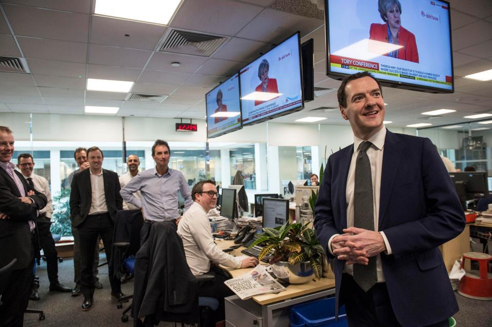  Editor-in-chief . . . George Osborne meets journalists at the London Evening Standard