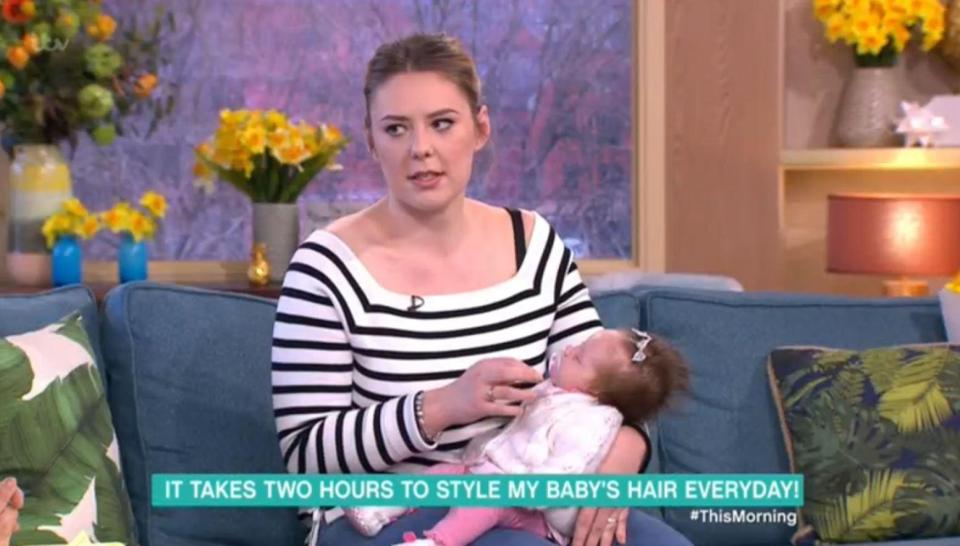  Kayley's daughter Amelia was born with a full head of hair