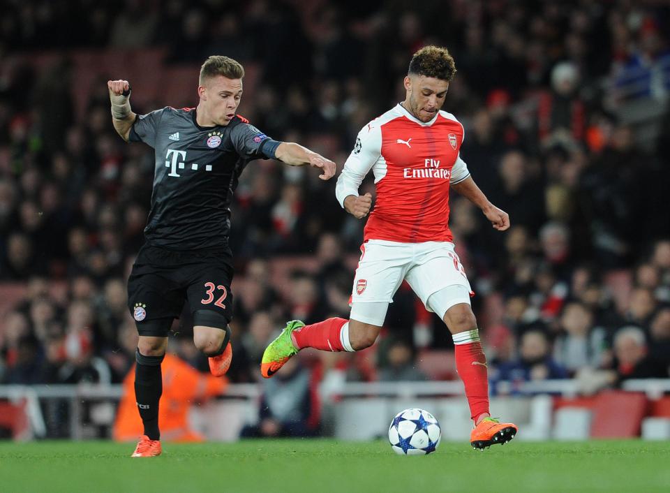  Joshua Kimmich in action against Arsenal during demolition job at the Emirates