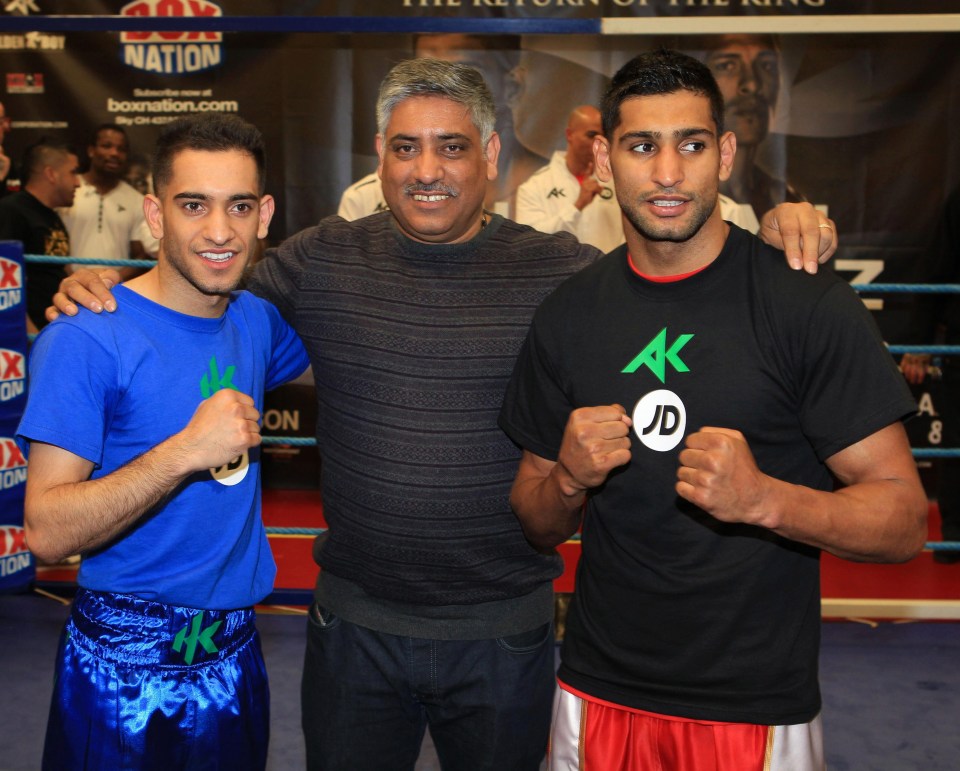 Amir Khan with his dad and former trainer Shah and brother Haroon back in 2013