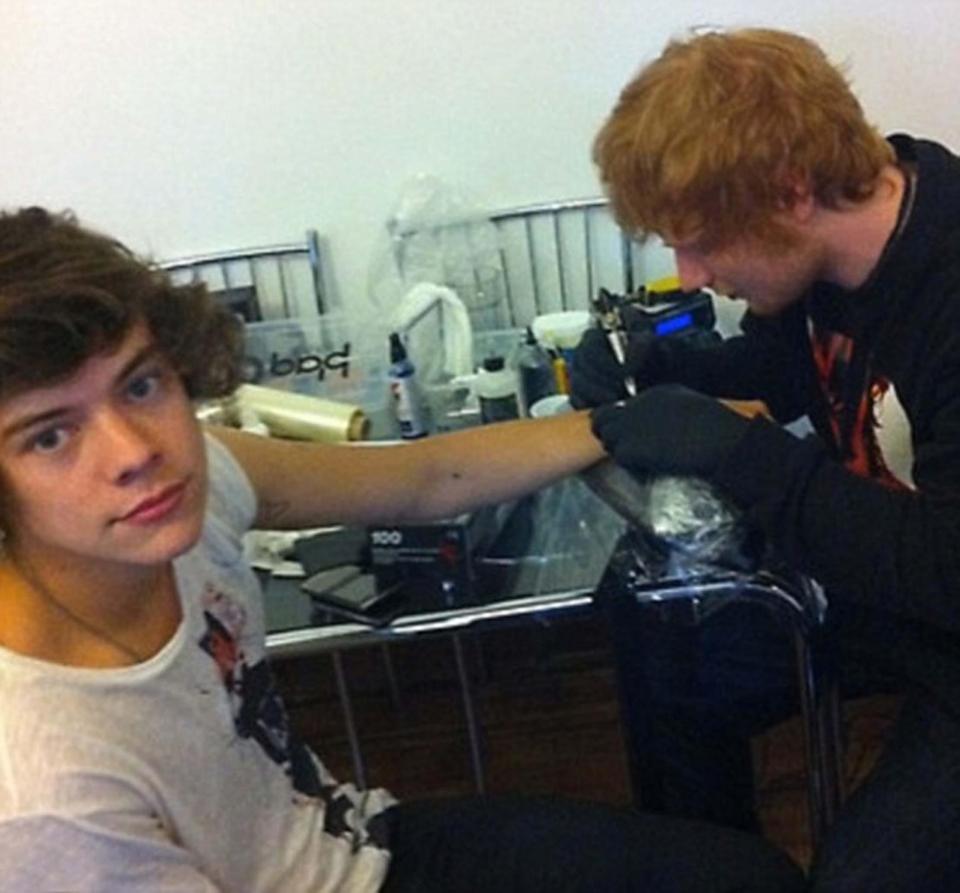  Old friends... Ed and Harry Styles