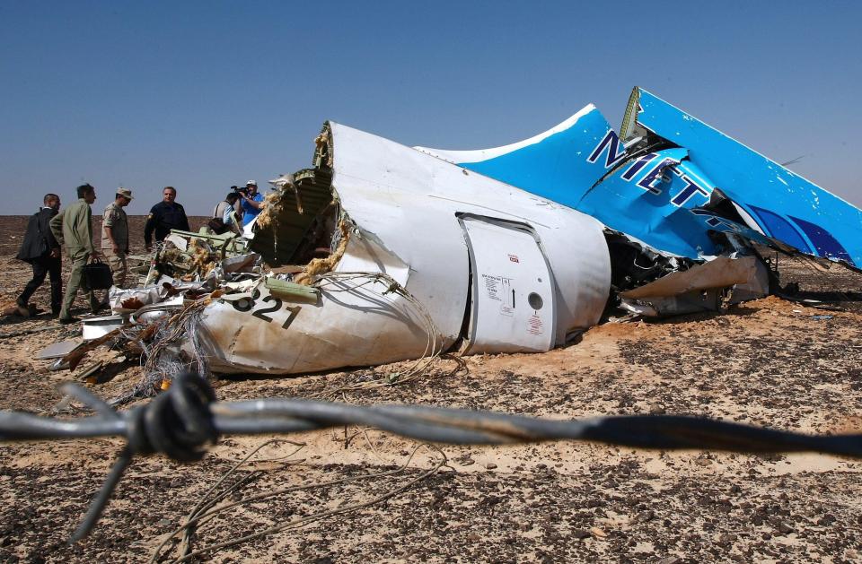  These are the remains of a Russian Metrojet blown up in the Sinai by ISIS in 2015