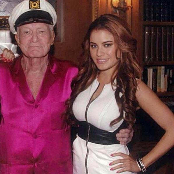 Carla with Playboy boss Hugh Hefner