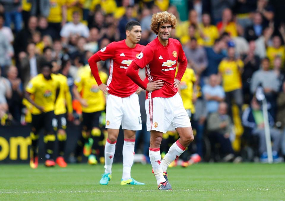  Chris Smalling left) and Marouane Fellaini right) are two more players who are struggling with injuries