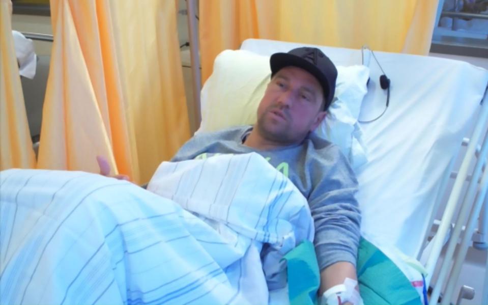  Ivan Klasnic lies in a hospital bed having one of his thrice-weekly dialysis sessions